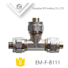 EM-F-B111 Professional Chromed brass tee pex pipe fitting